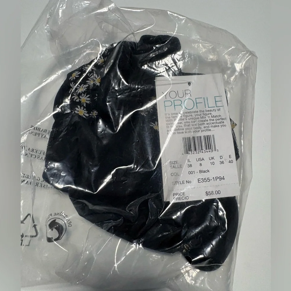 Black bikini bottom with ruffle Daisy’s NWT lower rise 8